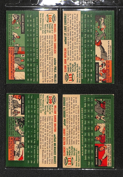 Lot Of 20 1954 Topps Baseball Cards w. Yogi Berra & Duke Snider